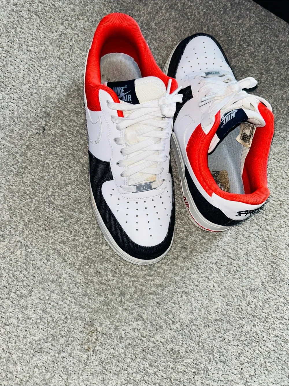 Men's White, Black and Red Low-Top Sneakers - Casual Comfort